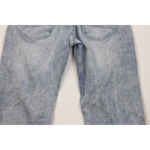 Buckle BKE Mens 28x34 Thick Stitch Stretch Jake Bootcut Denim Jeans Acid Wash - Picture 12 of 14